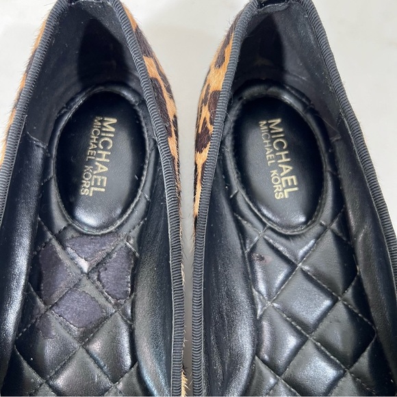 Michael Kors Animal Print Calf Hair Patent Leather Toe Ballet Flats Size 6.5 - Picture 15 of 16